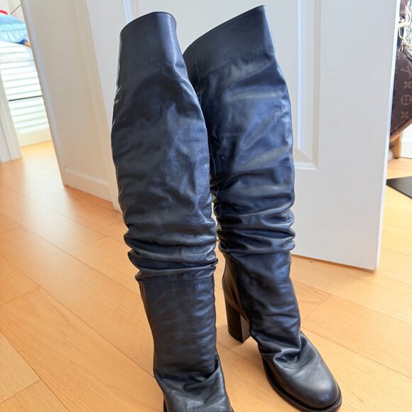 Free People Elle Tall Slouch Boots Size 10 Black - NBW - Picture 5 of 9